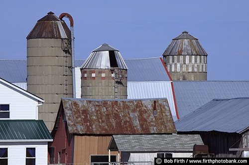 Barns;agriculture;country;farm;farm buildings;WI;Wisconsin;Amish Barns;Amish farm;Amish homestead;silos;silo;rural