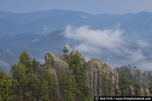 Black Hills;South Dakota;SD;clouds;mountains;rock formation;storm;rocky peaks