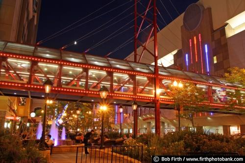 1st Avenue;Block E;Block E Entertainment Complex;Bob Firth;decorative lights;downtown Minneapolis;Minneapolis;Minnesota;photo;skyways;Target Center;Mpls;MN;night;nighttime