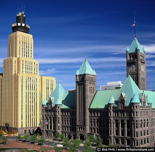 blue sky;buildings;Courthouse;daytime;historic;Minneapolis;Minnesota;MN;Mpls;summer;Twin Cities