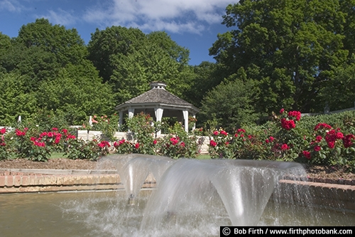 Palma J Wilson Rose Garden;University of Minnesota Landscape Arboretum;water;summer;roses;fountain;formal gardens;flowers;Chaska Minnesota;gazebo;landscaping;trellis