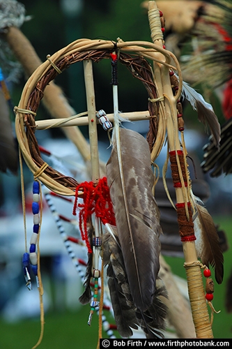 sticks;dance stick;Native Americans;feathers;eagle feather;feathers used by Indians;feathers used in regalia;American Indian symbolism;Native American art;Circle of Life;Circle of Life symbolism;symbolic;culture;cultural;powwaw;regalia;authentic design;tradition;traditional;customs;traditional ceremonies;Wacipi;American Indian gathering;celebration of life;Pow Wow