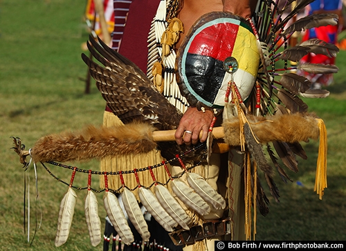 Native Americans;Wacipi;American Indian gathering;celebration of life;Pow Wow;traditional;Native American Indians customs;customs;tradition;regalia;authentic design;powwaw;dancer;Indian dancers;cultural;culture;man;Native American Indians;Native American clothing;Circle of Life;Circle of Life symbolism;symbolic;Native American art;feathers used in regalia;feathers used by Indians;eagle feathers;eagle feathers used on Native American regalia;feathers;turtle shell used with regalia;sticks;dance stick