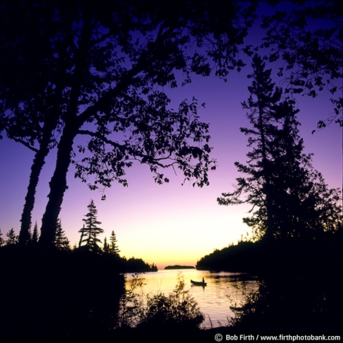 biggest fresh water lake;Kitchi Gammi;Lake Superior;largest freshwater lake;Isle Royale National Park;MI;Michigan;twilight;trees;sunset;sunrise;summer;silhouettes;peaceful;island;inspirational;Great Lakes;canoeing;calm water;boating