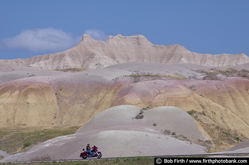 Badlands National Park SD;tourism;destination;geologic deposits;mixed grass prairie;rugged;sharply eroded buttes;southwestern South Dakota;motorbikes;motorcycles;motorcycling;motorcyclists;roads;touring;erosion