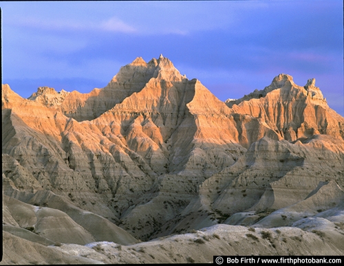 Badlands;SD;snow;South Dakota;sunrise;erosion;high plains;tourism;destination;National Park;Great Plains;grasslands;mountains