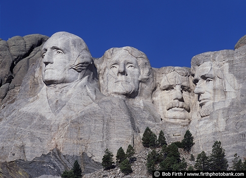 Americana;Black Hills;Abraham Lincoln;destination;George Washington;Keystone;Mount Rushmore National Monument;Mt Rushmore;national symbol;patriotic;rock carvings of Presidents;SD;South Dakota;statue of Presidents;symbol;Theodore Roosevelt;Thomas Jefferson;tourism;Gutzon Borglum;Mount Rushmore National Memorial;sculpture