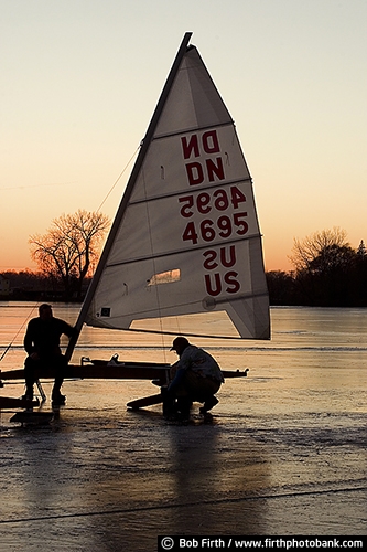 ice boating;ice boat;ice sailing;MN;Minnesota;winter sports;recreation;outdoors;outside;Lake Minnetonka;frozen lake;sail