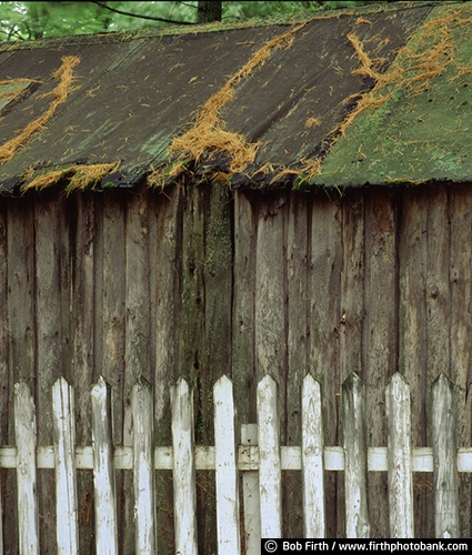 Washington;Pacific Northwest;old homestead;moss covered roof;old house;fence;white picket fence;rainforest;solitude;WA